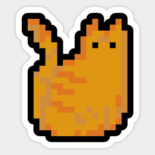 Cat Pixel Art - ginger dark Sticker